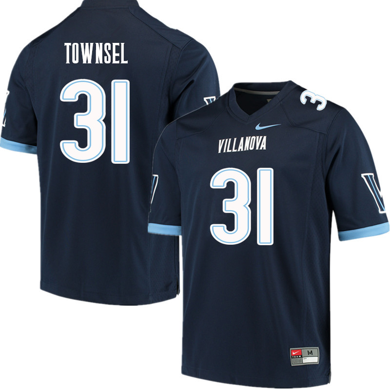 Men #31 Qwashin Townsel Villanova Wildcats College Football Jerseys Sale-Navy